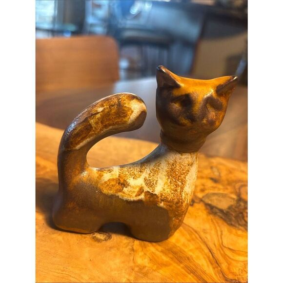Other - MCM Small Ceramic Cat Figurine - Brown and Cream